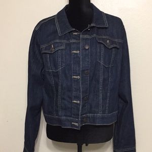 Old Navy Cropped dark rinse denim jacket